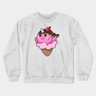 Ice Cream Narwhal: Strawberry with Toppings Crewneck Sweatshirt